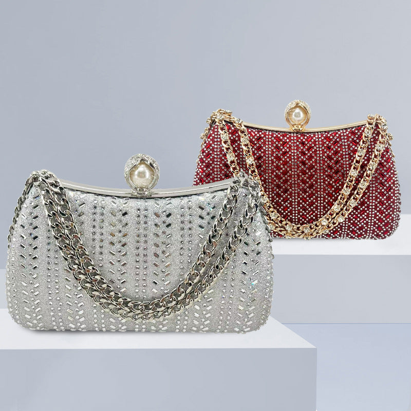 Diamond Evening Clutch Bag – Light Luxury Rhinestone Handbag for Women, Banquet & Party