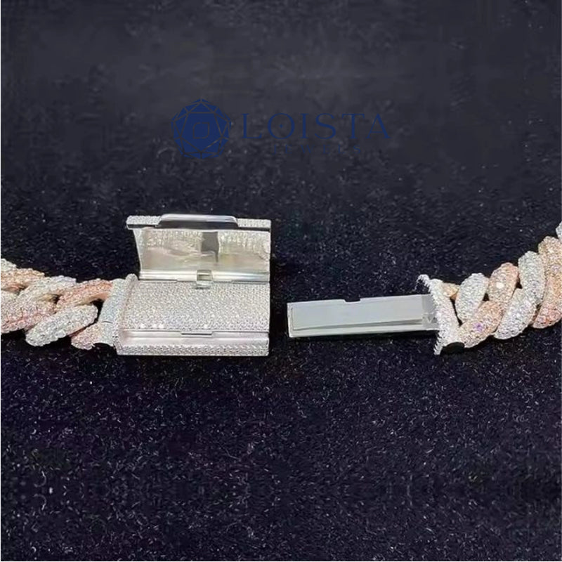 Micro Pavé Crystal Link Chain Necklace – 925 Silver, Gold & Rose Gold Plated | Unisex