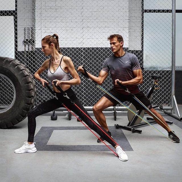 Resistance Bands Set (5 Bands) - 10 to 150 lbs | Home Gym Kit for Men & Women