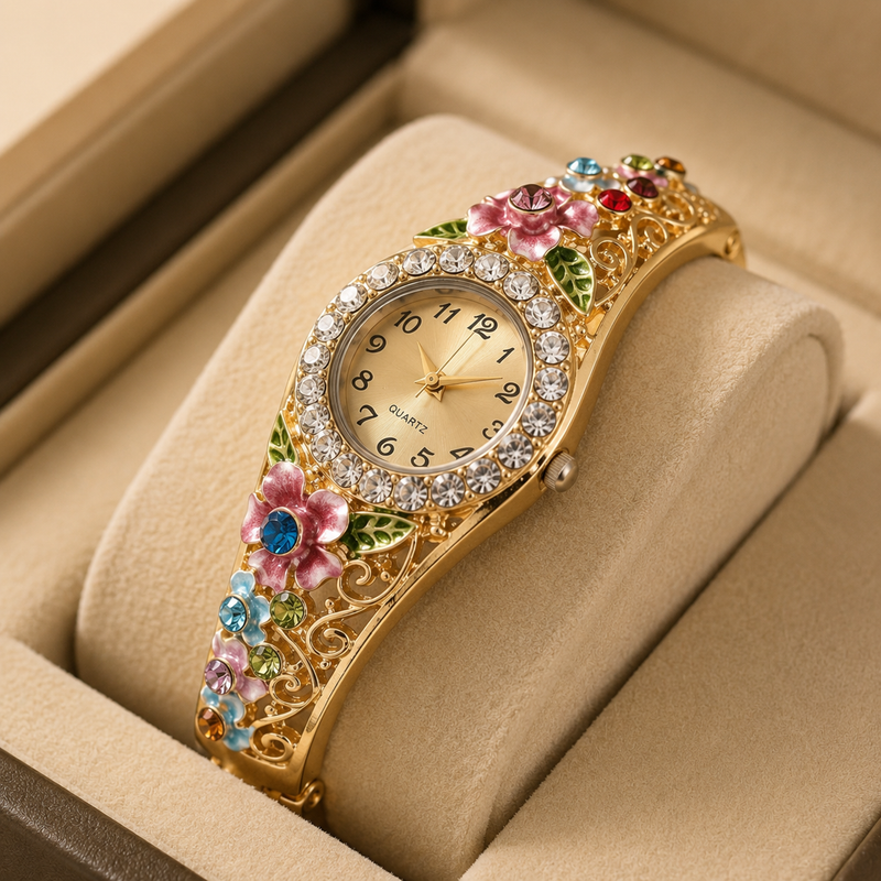Flower Diamond Ladies Quartz Watch