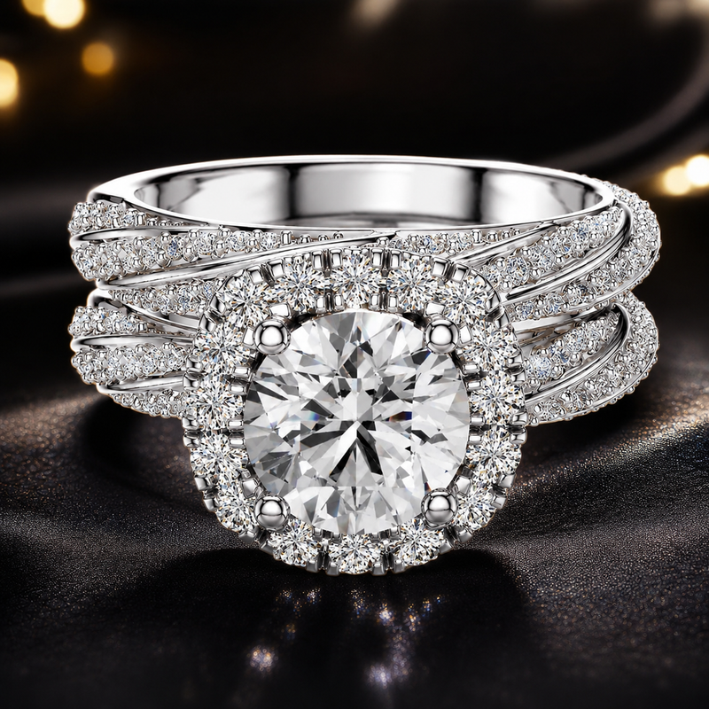 Diamond Halo Engagement Ring