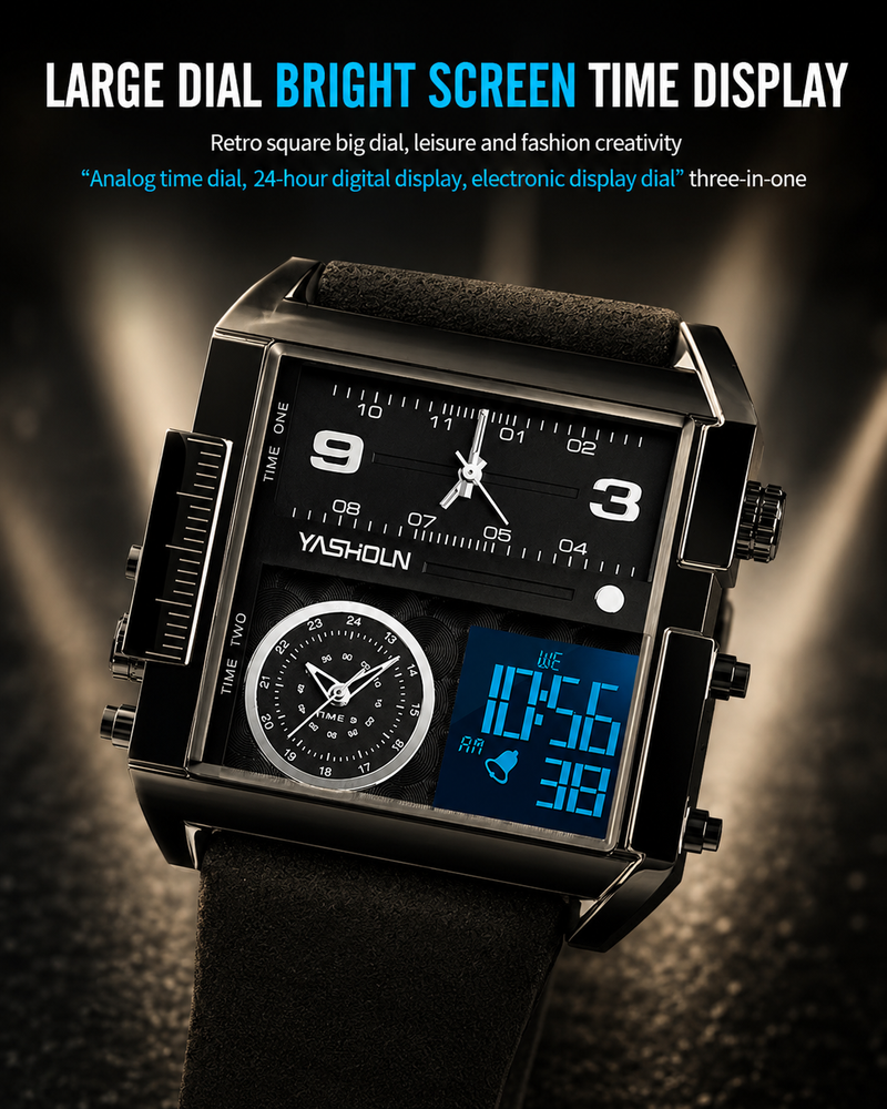 Men's Dual Display Sports Watch