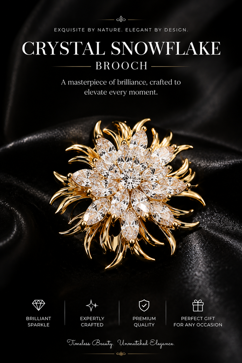 Crystal Snowflake Brooch