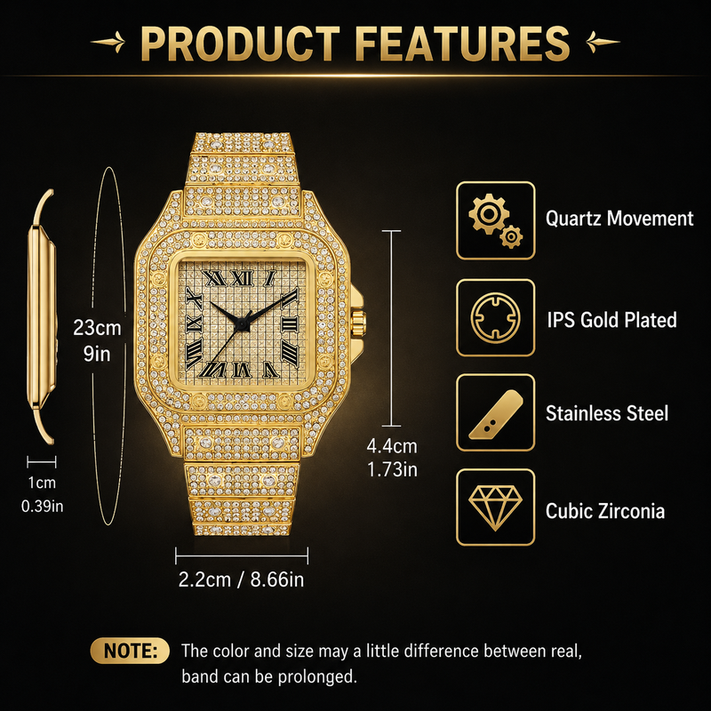 Rhinestone Steel Strap Quartz Watch