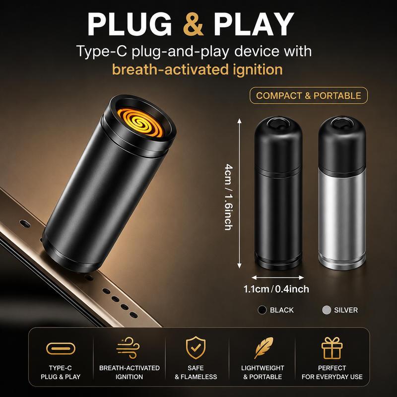 USB Electric Cigarette Lighter – Portable Windproof Rechargeable Pocket Lighter