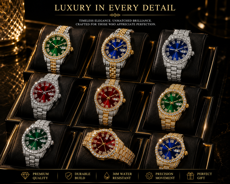 Hip Hop Rhinestone Dial Watch