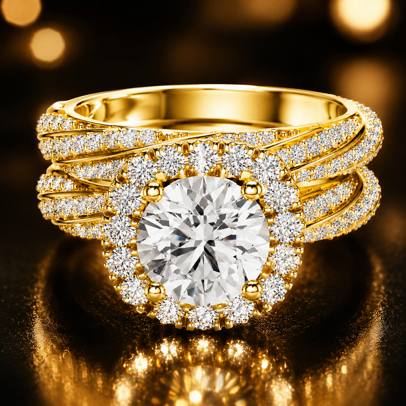 Diamond Halo Engagement Ring