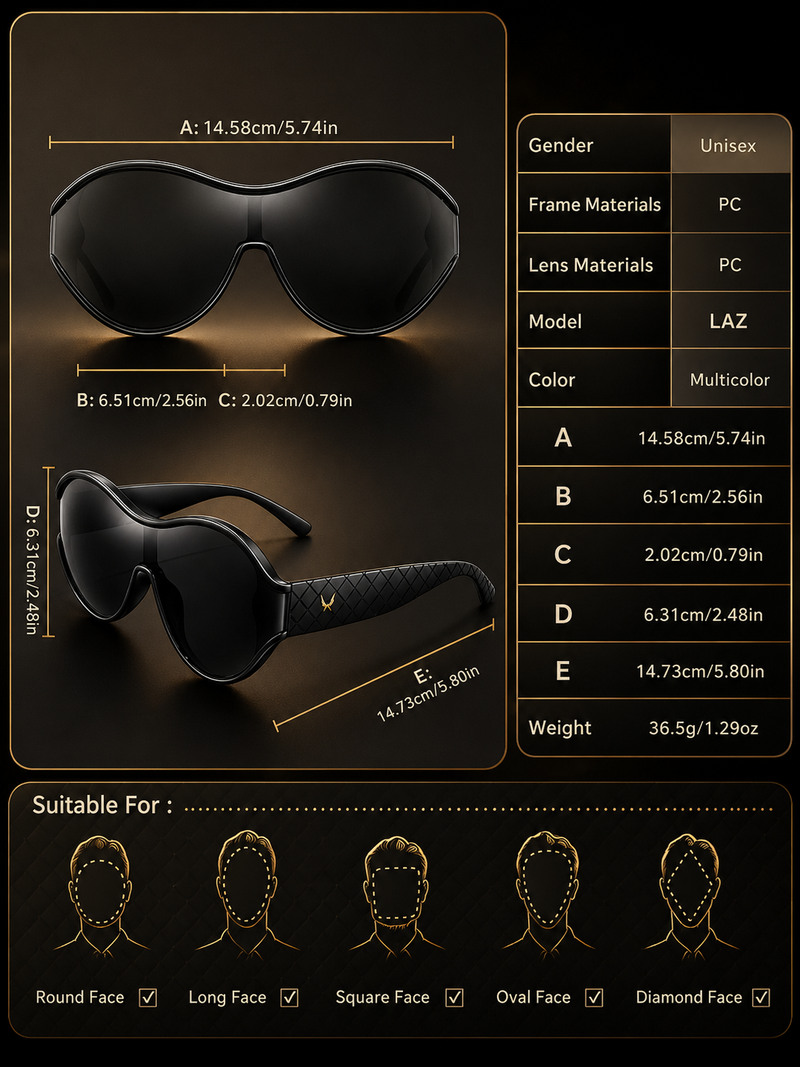 Oversized Round UV Sunglasses
