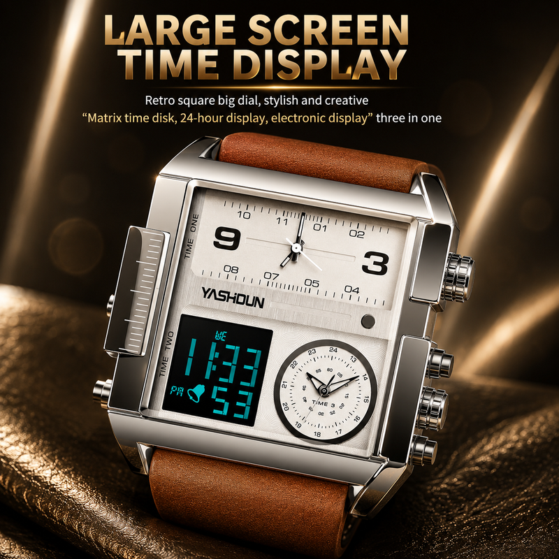 Men's Dual Display Sports Watch