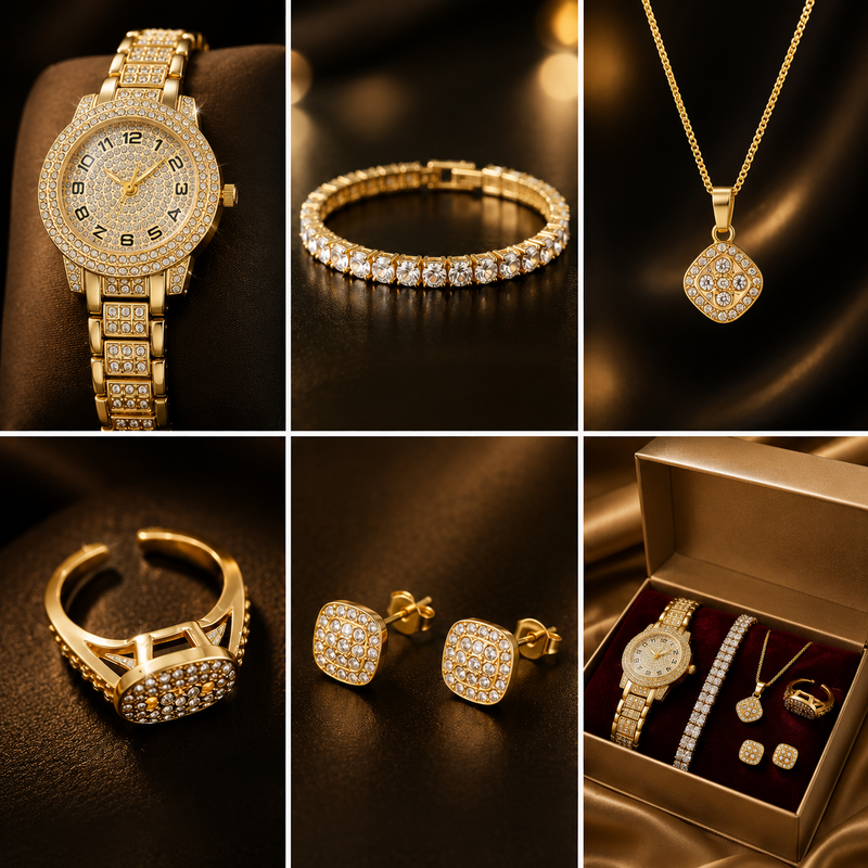 Women's Gold Diamond Bracelet Watch