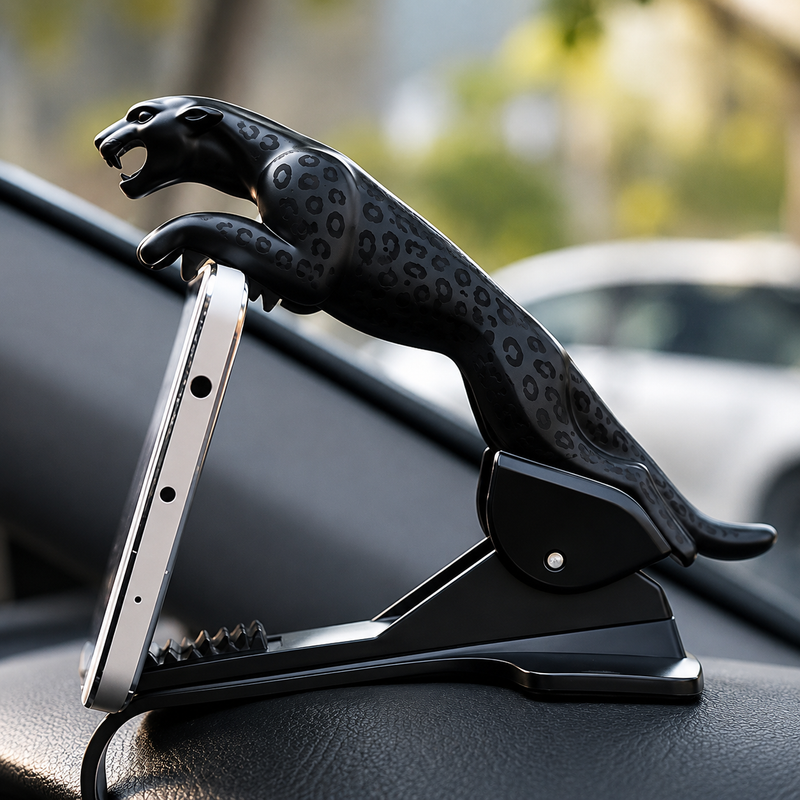 Jaguar Print Car Mobile Holder – 360° Rotating Universal Phone Mount