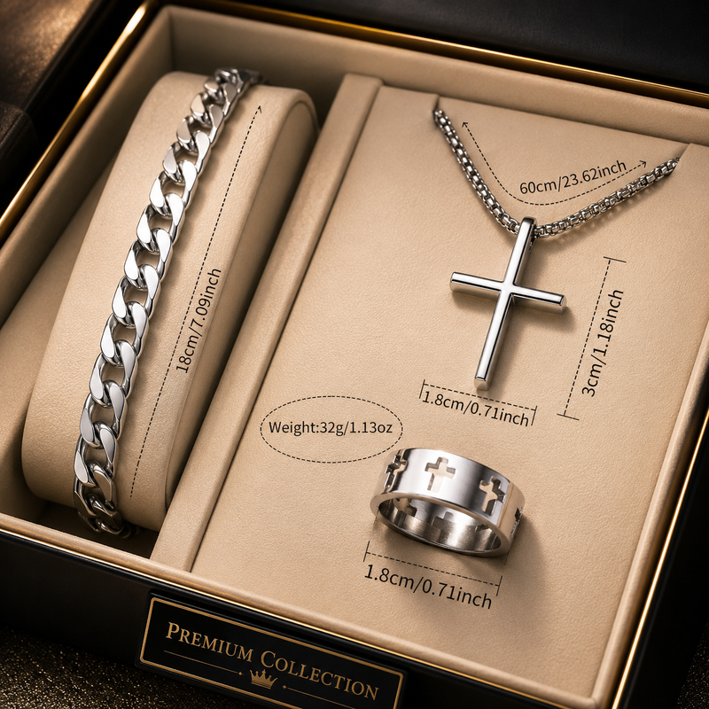 Arabic Dial Watch & Necklace Set