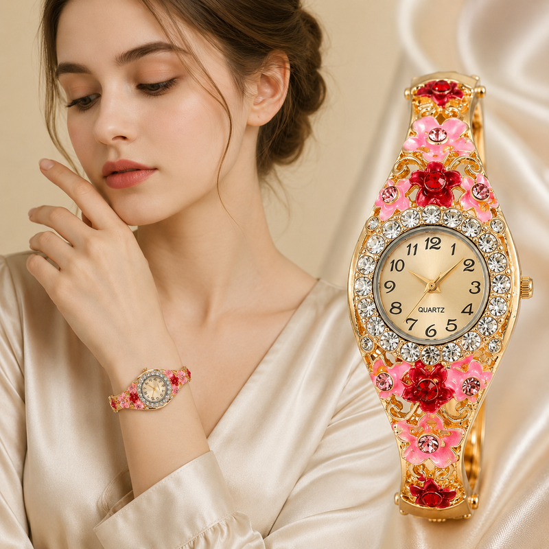 Flower Diamond Ladies Quartz Watch