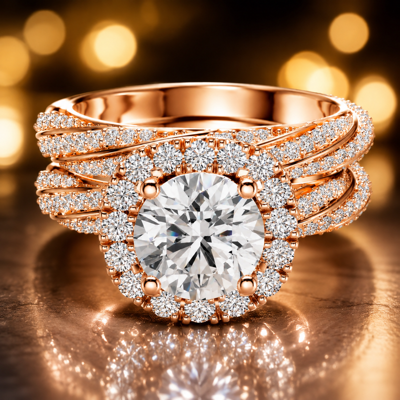 Diamond Halo Engagement Ring