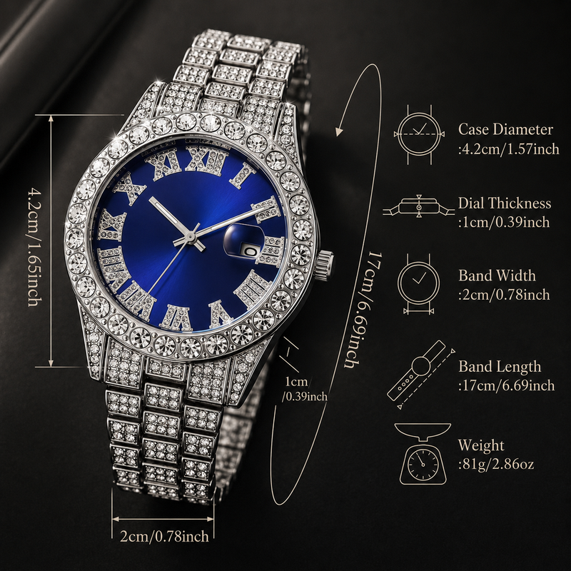 Rhinestone Watch & Jewelry Set