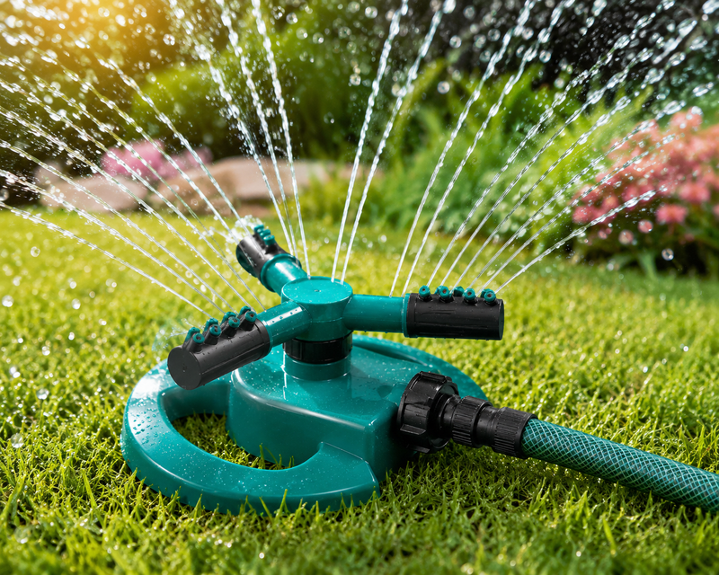 360° Rotating Garden Water Sprinkler - 3 Arm Lawn Sprayer | Water Saving Device