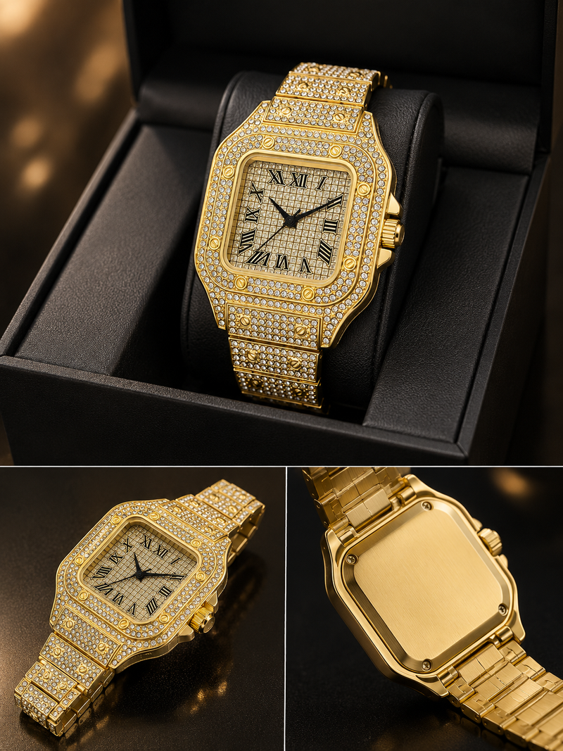 Rhinestone Steel Strap Quartz Watch