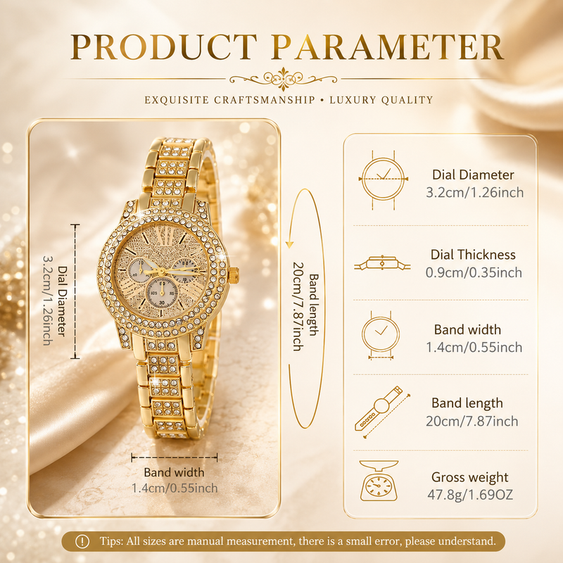 Ladies Engraved Quartz Watch Set