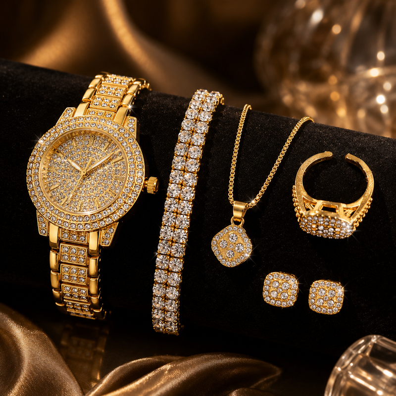 Women's Gold Diamond Bracelet Watch