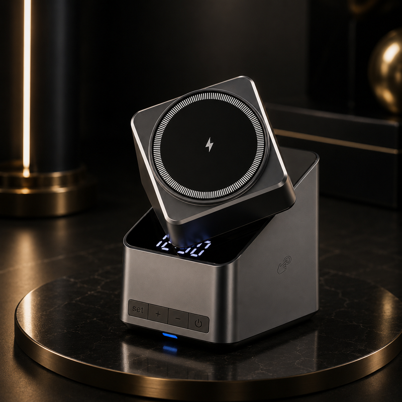 4-in-1 Magnetic Wireless Charger with Clock Display – 23W Fast Charging for Phone, Watch & Earbuds