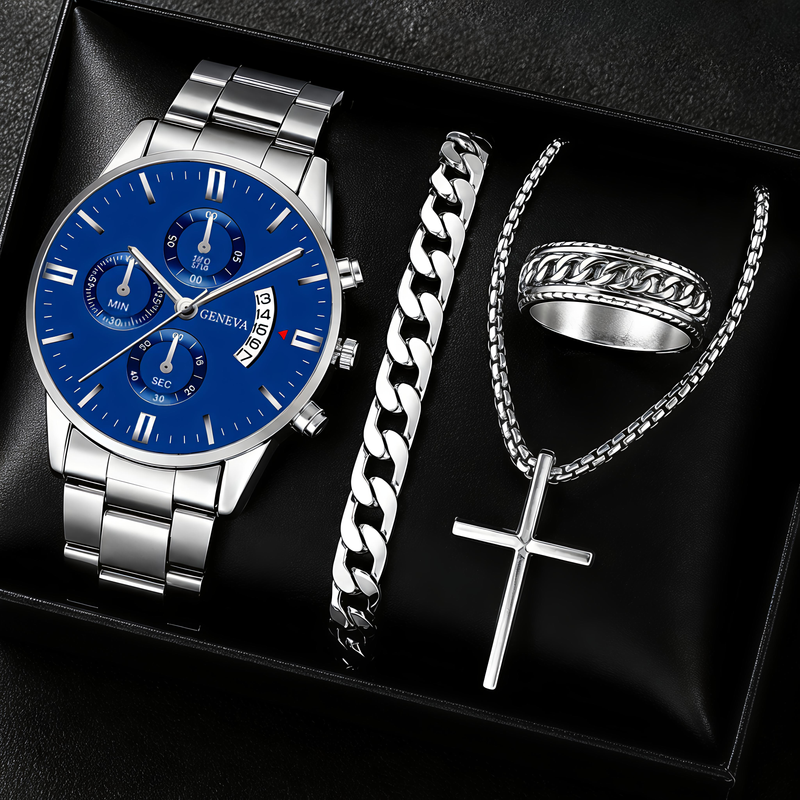 Men's Gold Watch Gift Set