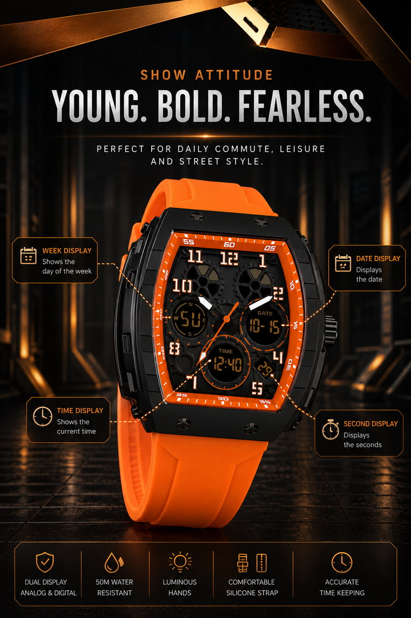 Barrel-Shape Sports Watch