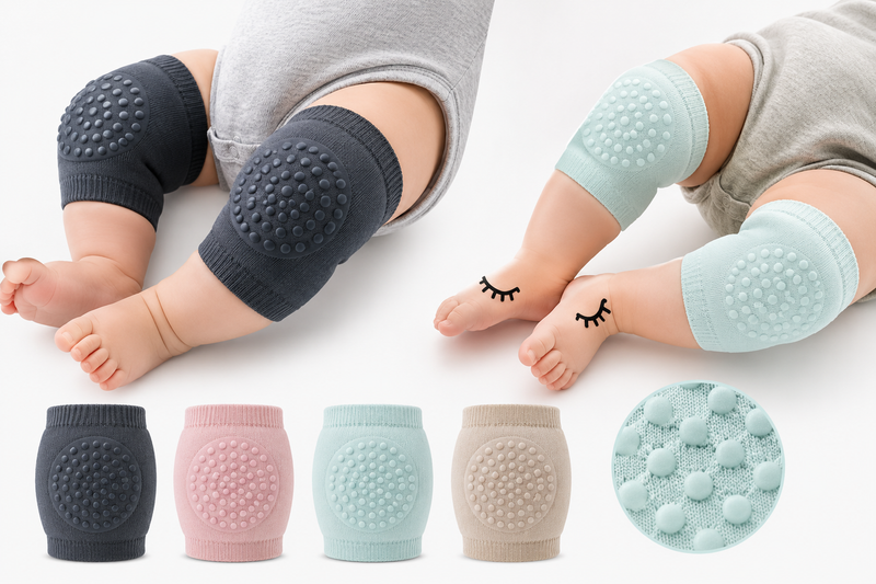 Baby Knee Pads for Crawling - Pack of 2 Pairs (Soft & Non-Slip)