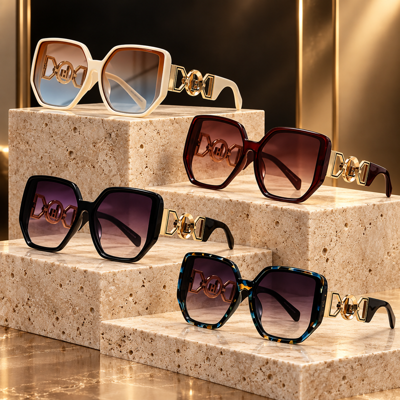 Oversized Square Gradient Sunglasses — all four colorways