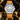 Suspended dial watch, brown leather strap and silver Roman numeral dial