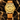 Suspended skull dial watch, brown leather strap and gold case