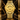 Suspended skull dial watch, gold steel bracelet and gold case